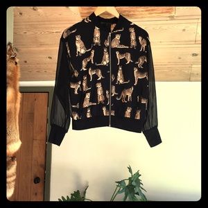 Sheer Cheetah Bomber Jacket